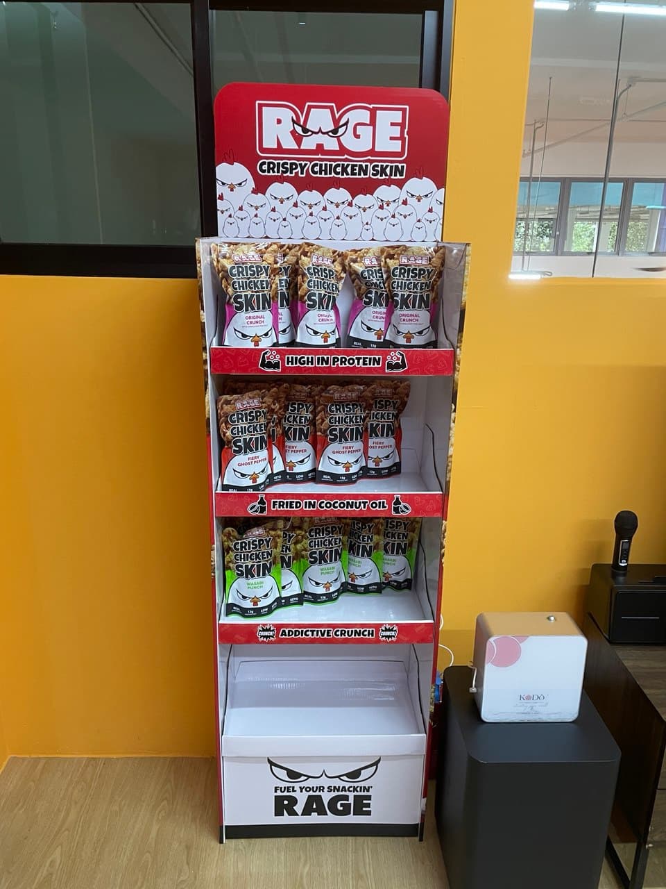 Ragefood stand to display products